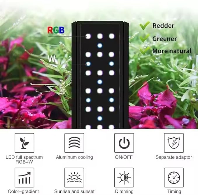 Week Aqua V Series Button Control Pendant Style Aquarium Fish Tank Freshwater Plant LED Light (V400SE-D1)