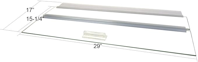 Glass Canopy for Aquariums with and Without Center Braces, 10 Gallon to 200 Gallon Aquariums (Tank with Center Brace, 60" L x 18" W)