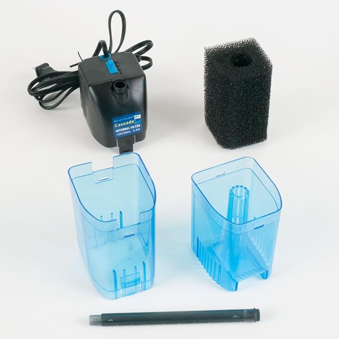Penn Plax Cascade 400 Submersible Aquarium Filter Cleans Up to 20 Gallon Fish Tank With Physical, Chemical, and Biological Filtration, CIF2