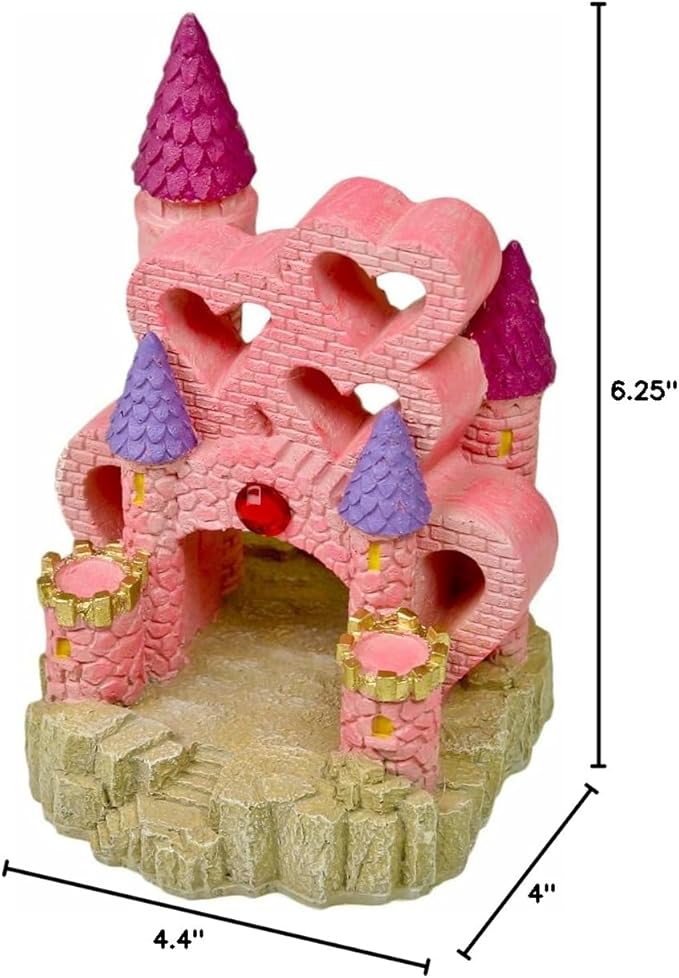Blue Ribbon EE-145 Heart Castle Exotic Environments Aquarium Ornament, Large