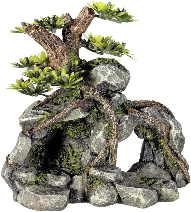 Nobby Aqua Ornaments 28636 Stone Cave with Plants 198 g