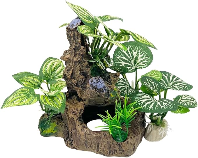 Betta Fish Tank Cave Decorations Aquarium Decoration Ornaments Accessories Betta Leaf pad Hammock (Fish Cave Toy-A)