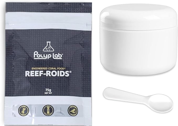 Polyp Lab PolypLab Polyp-Booster 100ml Bottle Reef-ROIDS Coral Fish Food (75g Reef-ROIDS + Jar)