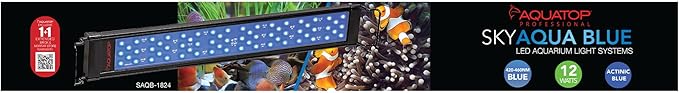 Aquatop SkyAqua Blue LED Aquarium Light - Actinic Spectrum, Fits 18-24-Inch Tanks, UL & CSA Listed, Natural Moonlight Illumination