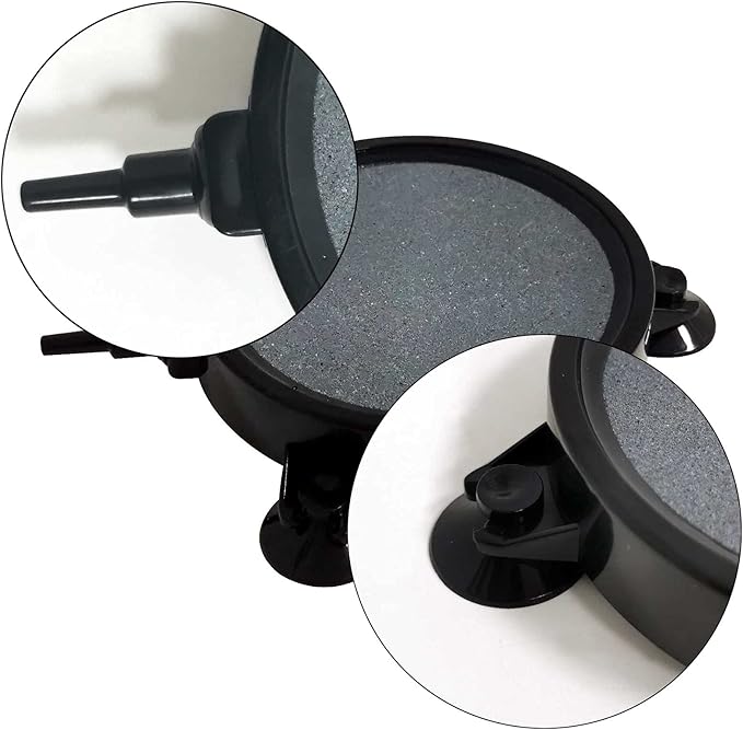 kathson 4.2 Inch Air Stone Disc Bubble Diffuser 8 PCS with Suction Cups Fish Tank Air Pump Round Dissolved Oxygen Airstone Decoration for Hydroponics Pond Aquarium Aquaponics