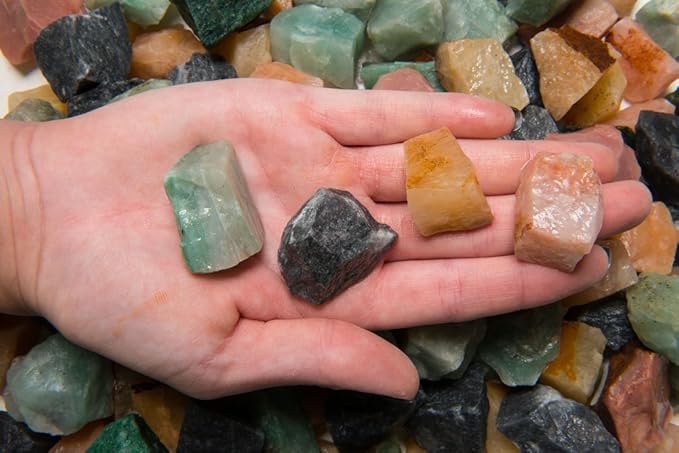 Fantasia Materials: 3 lbs Assorted Aventurine Rough Stones from India