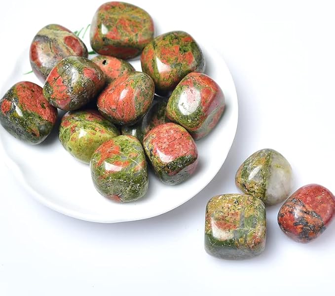 Natural Crystal Rolling Stone 27 Color Gravel Specimen Square Polished Stone Aquarium Fish Tank Home Decor,unakite,50g