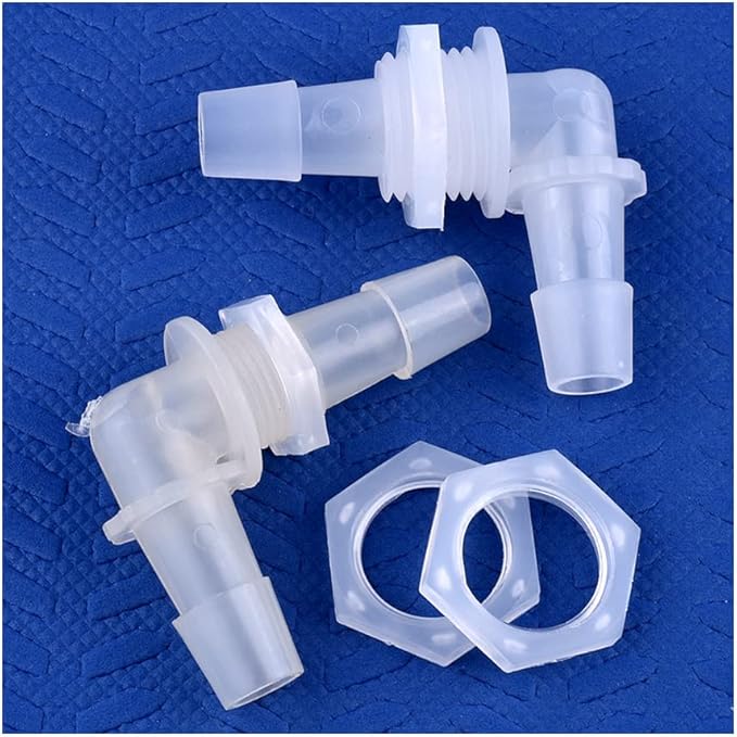 5Pcs Hex Nut PP Pagoda Elbow Connectors Aquarium Tank Air Pump Hose Joints Irrigation Pipe Fittings,9.5-G3I8-9.5