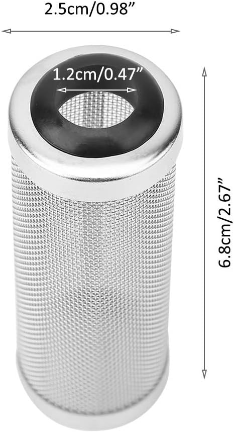 Joyzan Aquarium Intake Filter Mesh, Stainless Steel Inlet Shrimp Cover Guard Strainer Net Inflow Basket Screen Metal Prefilter Tube Accessory Breeding Protector Protecting Fish Tank Inhalation 12mm
