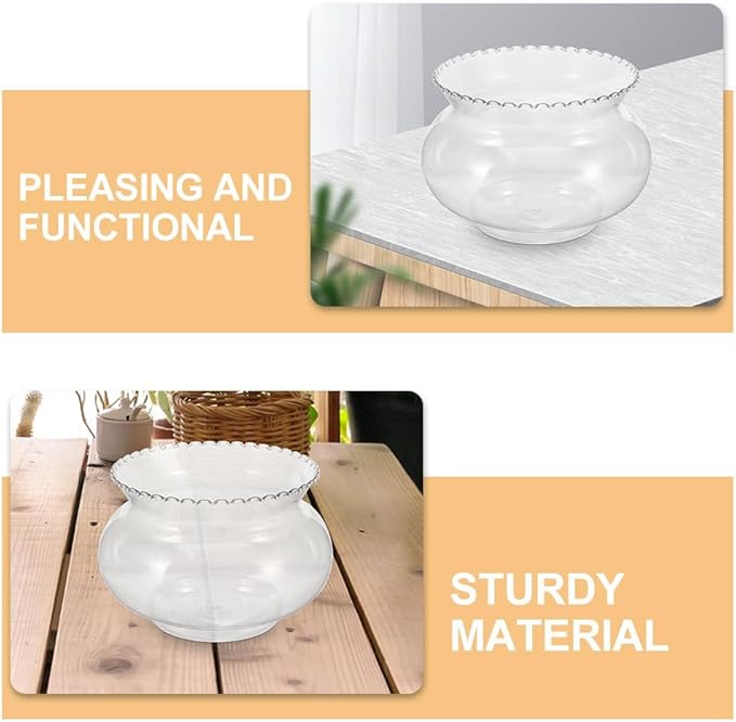 Cabilock Small Plastic Fish Bowl 7.28 Inch Clear Round Aquarium Tank for Goldfish Betta Fish Turtle Home Desktop Decor 2200Ml
