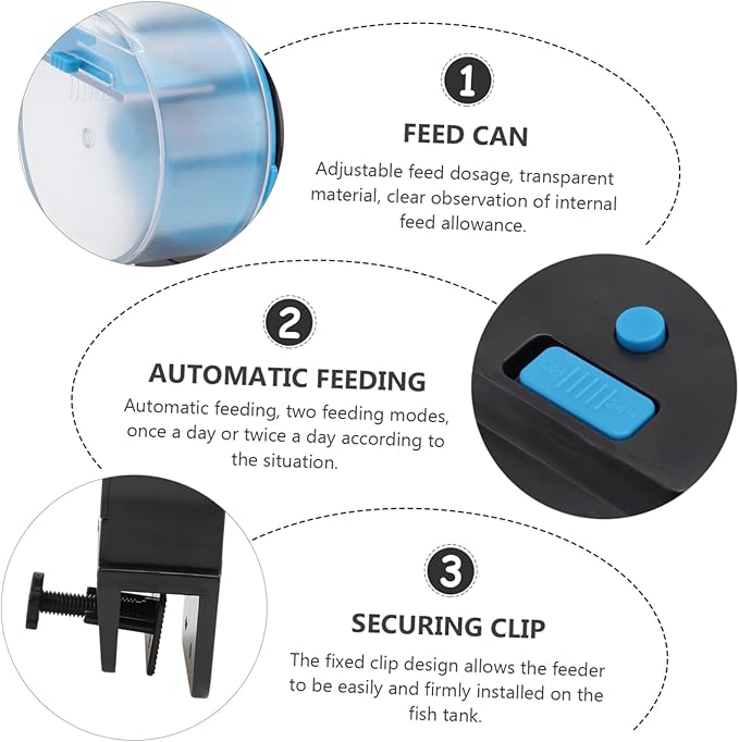 BESPORTBLE 1set Automatic Fish Feeder Capacity Tank Intelligent Turtle Feeding Tool for Aquariums Easy to Clean and Install Suitable for Pellet Food