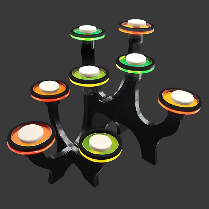 Fluorescent Acrylic Coral frag Bracket,frag Plugs Holder for Coral,Live Coral Reef frag Rack,This Set Contains a Tree-Shaped Eight-seat Holder and 8 White Premium Ceramic Bases, YGSHJ-SX8Z-1P
