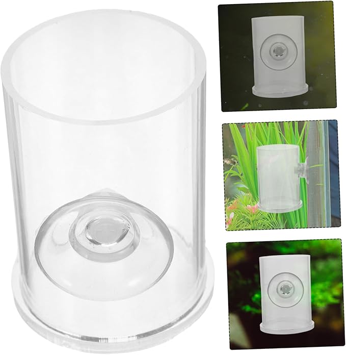 UPKOCH Aquarium Feeding Tool Acrylic Fish Feeder with Cup for Guppies and Shrimp Semi-Automatic Feeding for Home Office and Hotel Fish Tanks