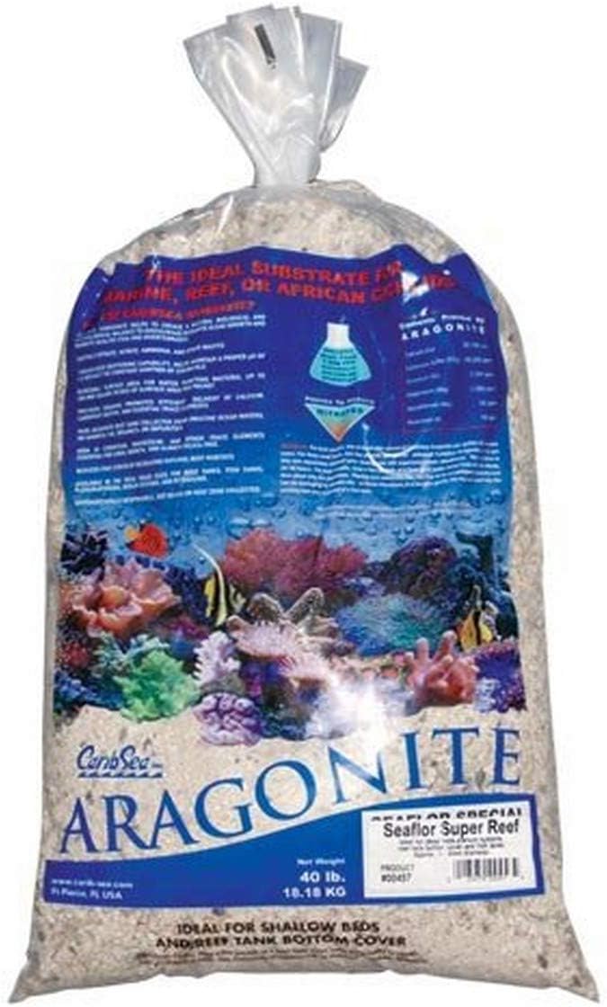 CaribSea Aquatics ACS00457 Seaflor Super Reef Sand for Aquarium, 40-Pound