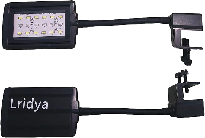 8W Clip-On Aquarium Light - White/Blue/Red, 5 Brightness Levels, Timer (3/6/12H), Aluminum Alloy
