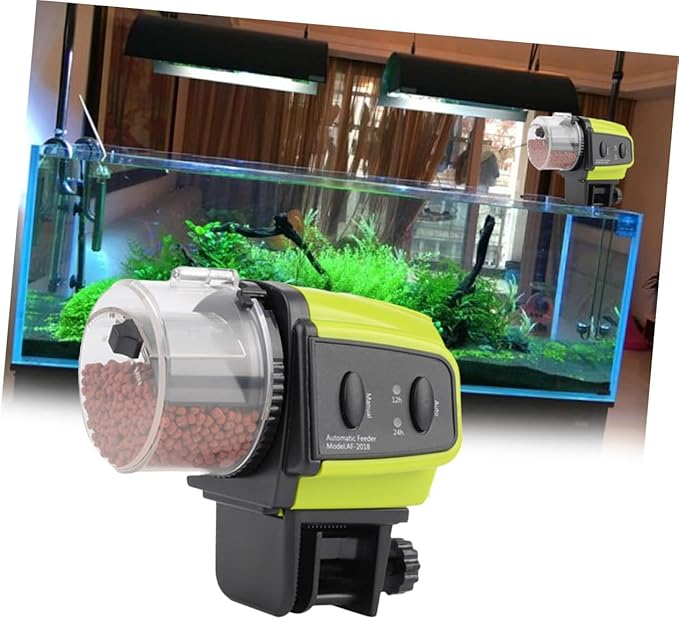 TOYANDONA Automatic Fish Feeder Timer for Aquarium Easy Operation Programmable Hours Suitable for Various Fish Food No Batteries Included for Vacation and Daily Feeding