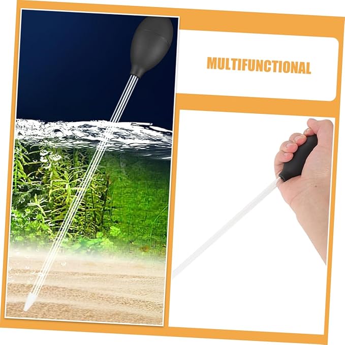 DOITOOL Water Absorber Aquarium Gravel Vacuum Fish Feeder Tube Fish Tank Feeder Tube Fish Tank Siphon Aquarium Tool Kit Fish Tank Vacuum Fish Tank Cleaning Tools Acrylic Black