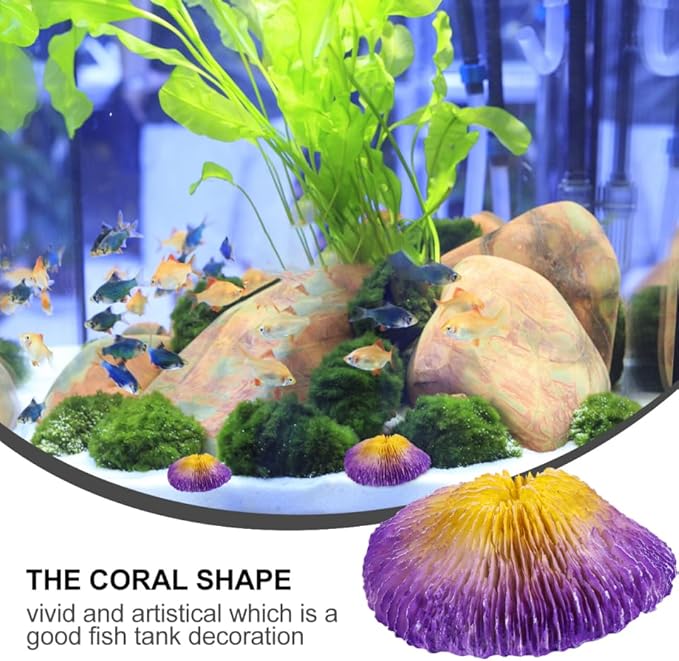 BESPORTBLE Simulation Coral Reef Aquarium Decoration Vibrant Violet Fish Tank Ornament Safe for Fresh Realistic Resin Craft Visual Appeal for Your Aquarium