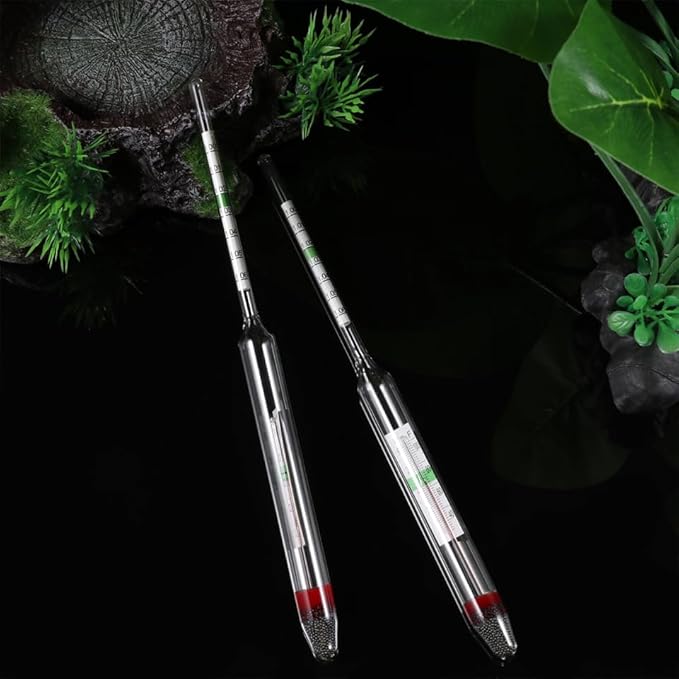 balacoo 4 Pcs Aquarium Hydrometer with Thermometer for Fish Tank Saltwater Salinity Measurement Floating Accurate Areometer 7.87In