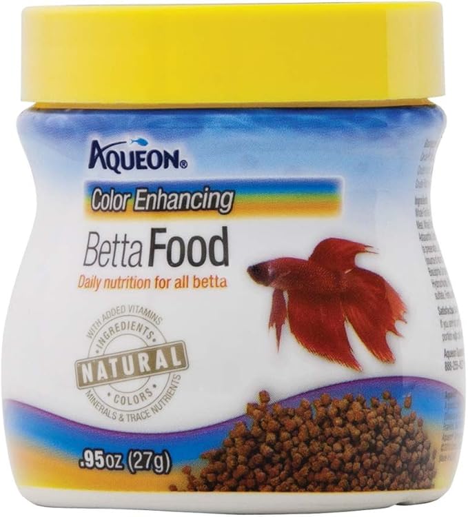 Aqueon 3 Pack of Color Enhancing Betta Food Pellets, 0.95 Ounces Per Container