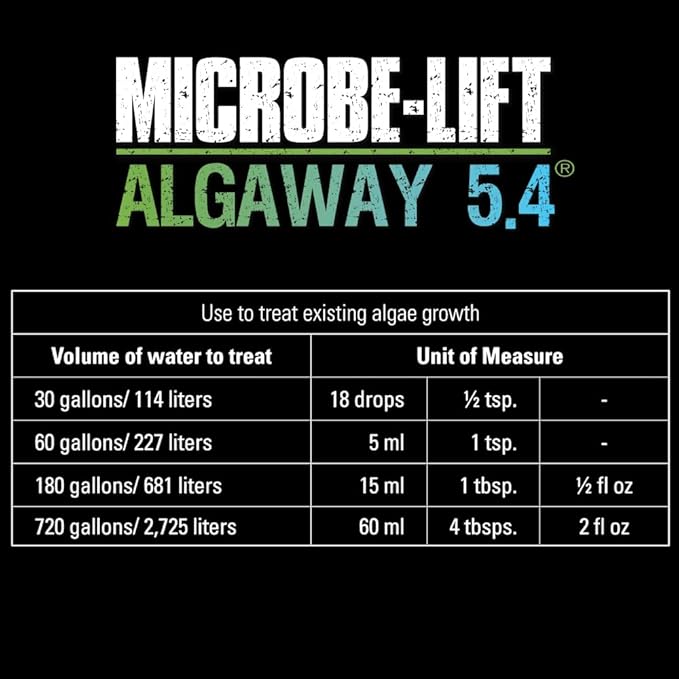 MICROBE-LIFT Algaway 5.4 Algae Remover for Aquariums, Algaecide for Freshwater and Saltwater Tanks, Aquarium Algae Control and Fish Tank Cleaner, Safe for Fish and Plants, 8 Ounces (ALGAA08)