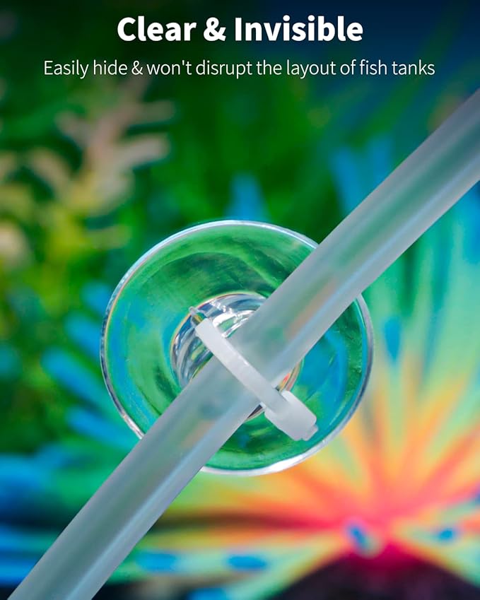 Pawfly 30 Pack Suction Cups with 40 Pieces Adjustable Zip Ties. Suction Cups kit for Aquarium Fish Tank and Shrimp Dodging Nest