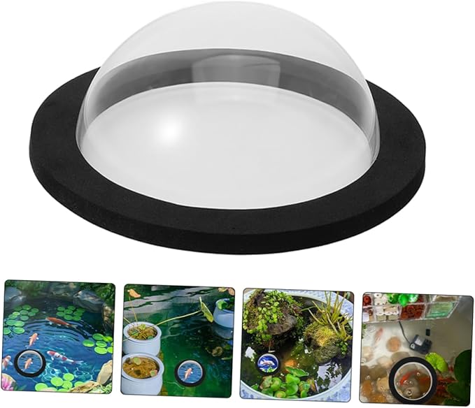 LIOOBO 2Pcs Clear Acrylic Floating Fish Dome for Garden Outdoor Fish Sanctuary Cover Easy Installation for Observation and Relaxation