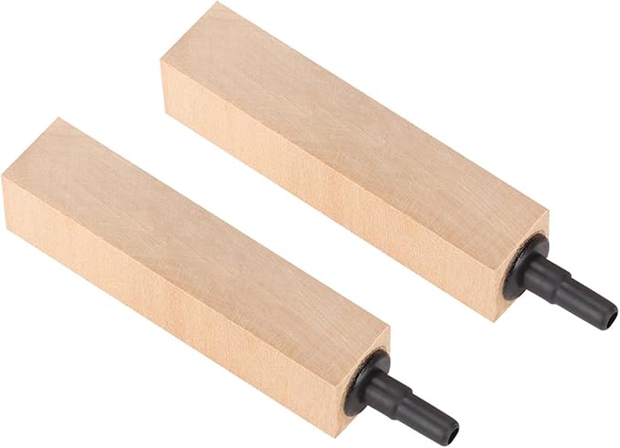 Yctze 2-Piece Set Wooden Air Bubble Stone Diffuser for Aquarium Fish, Fine Mist Lime Wood Airstone for Skimmer, and Small Block Accessories (L)