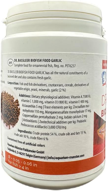 Bassleer Garlic Fish Food (X-Lrg, 170g)