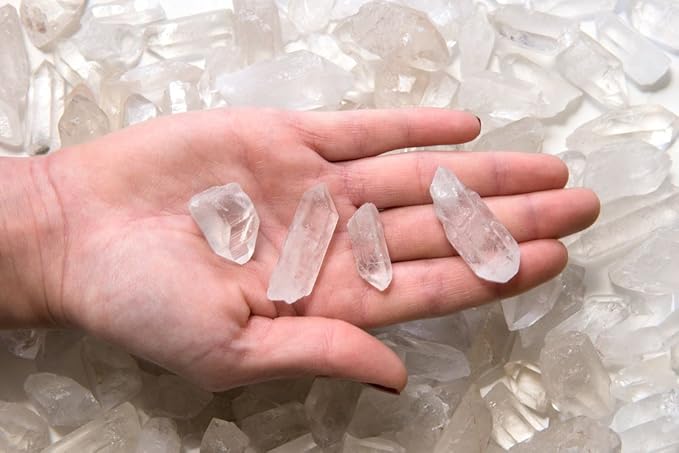 Fantasia Materials: 1 lb Unpolished Crystal Quartz Points from Brazil - Average 1" to 1.5"