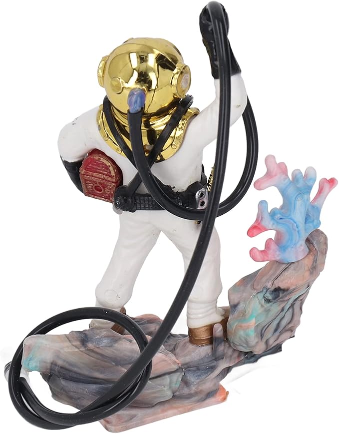 Zerodis Diver Aquarium Decoration, Diver Fish Ornament Aquarium Decorations Kit Floating Device Aquarium Accessories Ornament Play Toy for Fish (White)