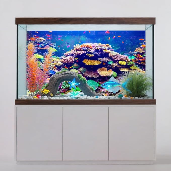 48X24 Inch Underwater World Aquarium Backdrop - Vibrant Coral Reef Tropical Fish Tank Background Vinyl Ocean Theme Decor