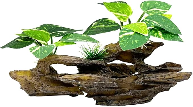 Fish Tank Decorations Aquarium Decor Ornaments Betta Silk Leaf pad Hammock Artifical Driftwood Cave Goldfish Bowl Accessories (Type-B)