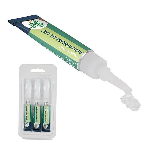 3 PCS Aquarium Glue, Clear Reef Glue for Plants, Rocks, Moss, Coral, Stone, and Wood, Suitable for Freshwater and Saltwater Aquascaping