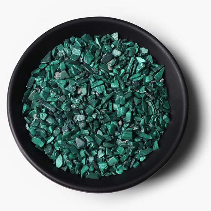 3-5MM Natural Stone Gravel Quartzs Agat Jaspers Chips Minerals Tumbled Specimen Stone Home Aquarium Decoration,NO.20 Malachite,100g