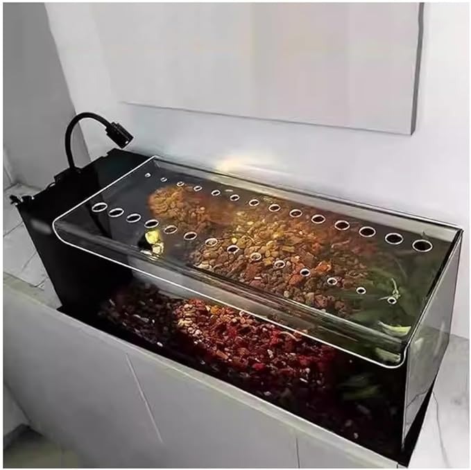 Rygcrud Acrylic Canopy Aquarium Hood, Rectangle Cat Proof Fish Tank Top Cover, Ventilation Transparency Panel Cuttable Lid Anti-Jumping(40x30x3cm)