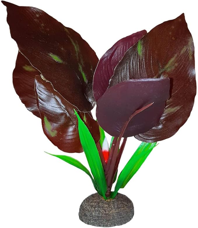 Fluval Betta Red Lizard's Tall Plant, Plastic Plant Aquarium Decoration