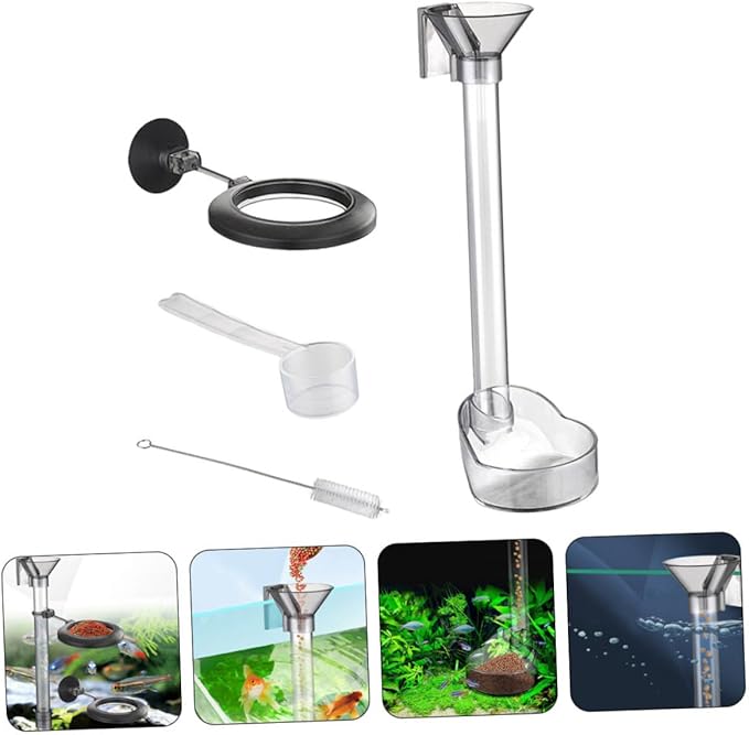 Fish Shrimp Feeder Tube Plastic Fish Tank Feeding Ring Aquarium Feeding Accessory for Vacation Automatic