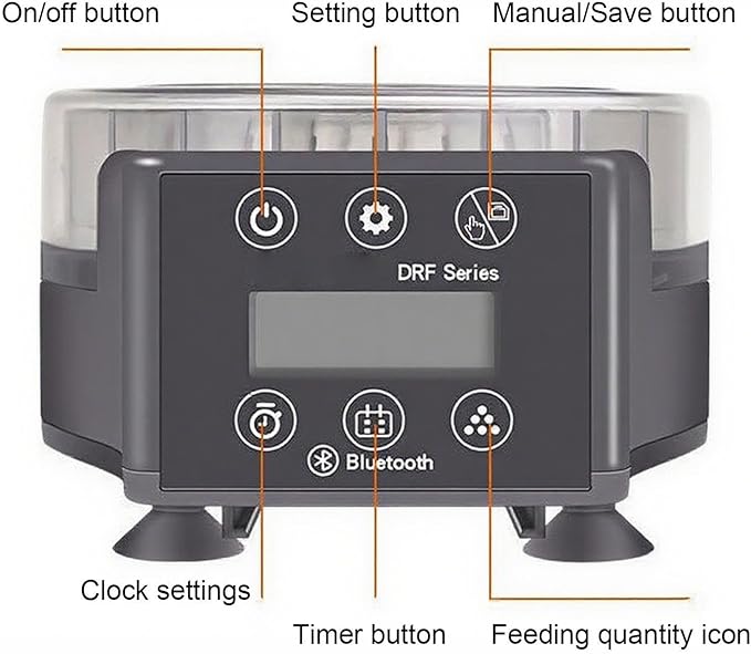 Fish Tank Automatic Feeder - 6 Timers Aquarium Auto Food Dispenser, with 21-Compartment | Vacation Fish Tank Feeder for Turtle Betta Tetrasfrog Axolotl Shrimp Saltwater Freshwater Home Office