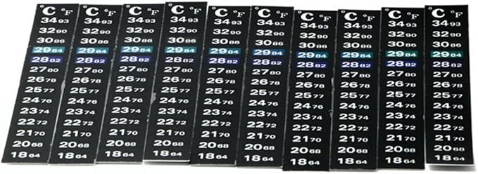 Aquarium Thermometer Strips Adhesive Sticker 64-93 Fish Tank Wine Jar 18C-34C Color-Changing Analog Display