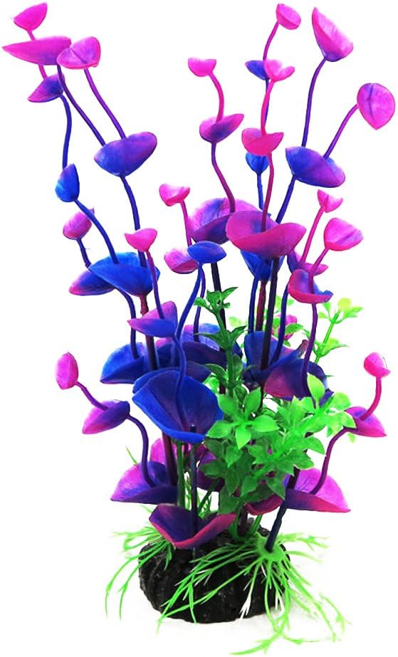 YOY Aquarium Decor Fish Tank Decoration Ornament Artificial Plastic Plant/Grass Set of 2,Multi-Colored