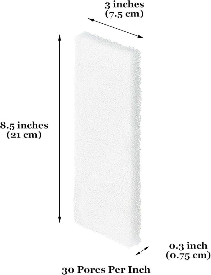 JOR Universal Canister Filter Pads, White Foam Sponges for Aquariums, Pre-Filter for Air Purifier, 12 Pieces per Pack