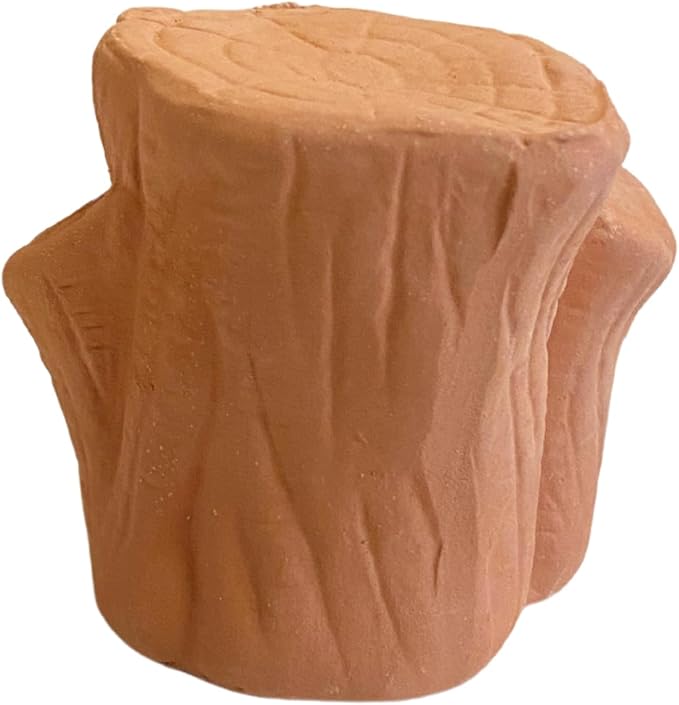 Ceramic Aquarium Ornament Decor Fish Hide for Fresh or Saltwater Aquariums - Stump (3.5" x 2.5" x 2.75")
