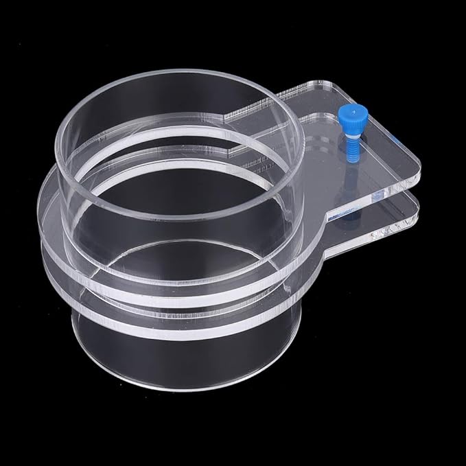 Ymiko Fish Feeder, Acrylic Fish Feeding Floating Food Dish Food Feeder Adjustable Transparent Cover Tray Automatic for Aquarium (90mm)