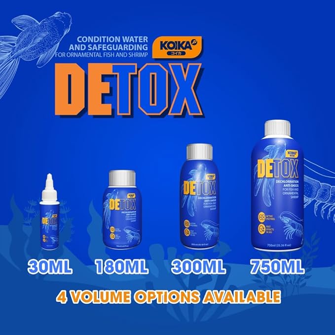 KOIKA Aquarium Water Conditioner for Fish Tank – Tap Water Dechlorinator & Clarifier, Anti-Shock for Fish & Ornamental Shrimp (30ml / 1.01 fl oz)