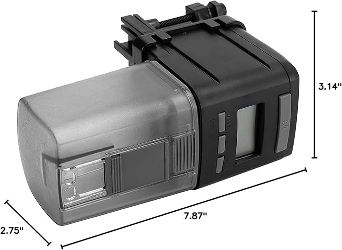 Automatic Fish Feeder Digital Aquarium Feeder Timer for Fish with Adjustable Food Amount 4 Times Daily Feeding Manual