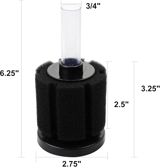 AQUANEAT Aquarium Bio Sponge Filter Breeding Fry Betta Shrimp Nano Fish Tank,3pcs (Middle up to 20Gal)