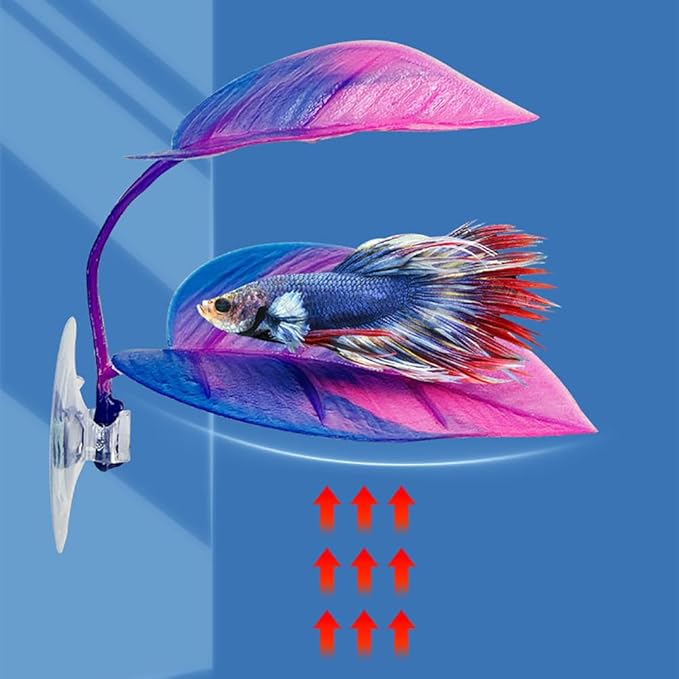 ZCZQC 3PCS Artificial Simulated Fighting Leaf Purple Pink Aquarium Pet Supplies Fish Tank Aquascape Decorative Resting Spawning Breeding Bed Plant Mat