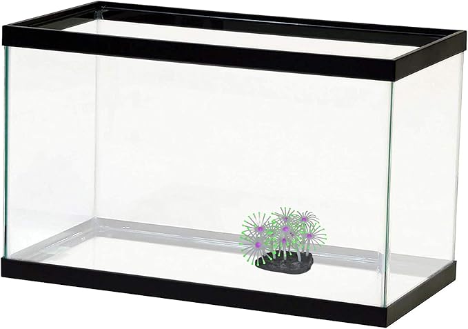 SciencePurchase UV Glowing Silicone Faux Palythoa Coral Fish Tank Decoration with Weighted Base for Aquarium Fish Tanks, Green Accent Glows Under UV Blacklight