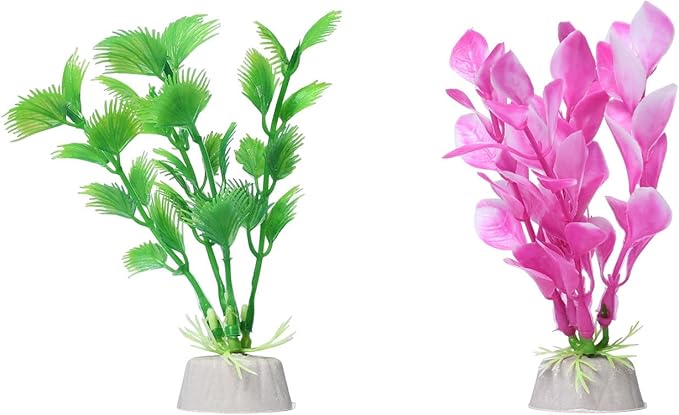 Gegong 10 Pieces Artificial Aquatic Plants, Artificial Fish Tank Plants, 10cm Plastic Aquatic Plant, Multiple Colors Different Appearance Shapes Cleanable Aquarium Decoration